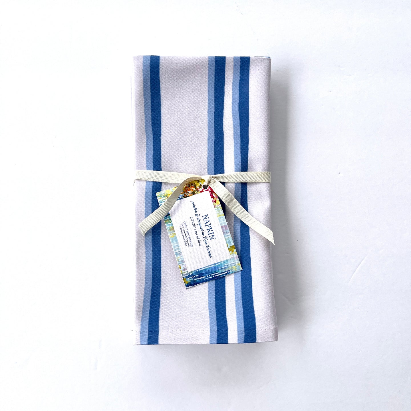 Riverbend Stripe in Haint Blue | Set of 4